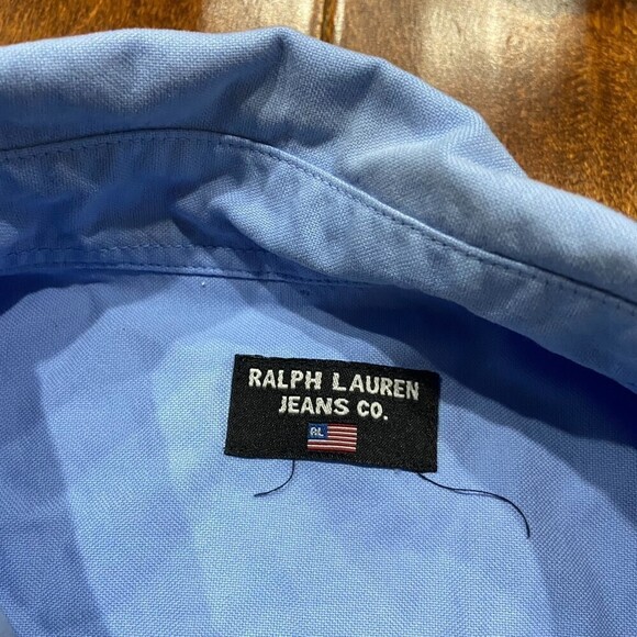 Polo Jeans Company Vintage Blue Button Down Shirt Men's Size 2XL - Picture 7 of 8